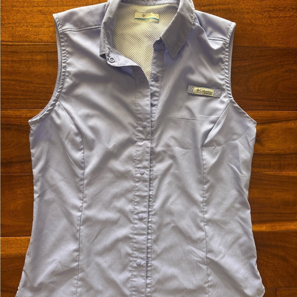 Columbia PFG Women's Sleeveless Shirt UPF Sun Protection Lavender XS